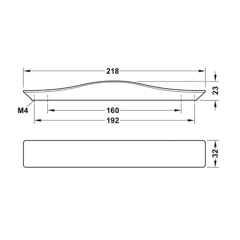 Tay nắm tủ Hafele 106.62.286 (mạ crom bóng)